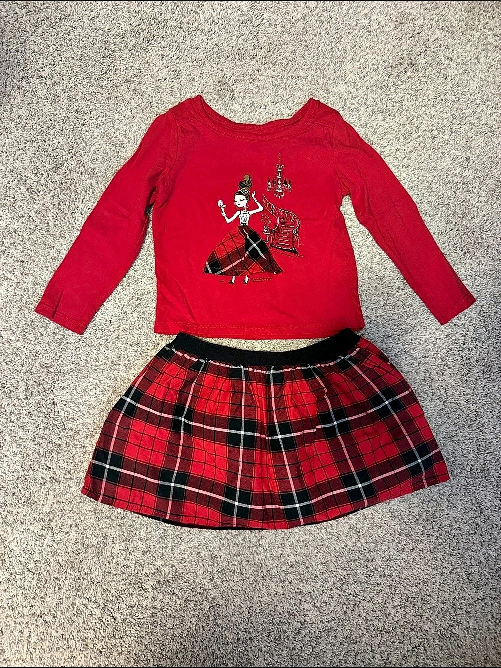 The Children's Place Girls Plaid Skirt Set Size 2T NWT